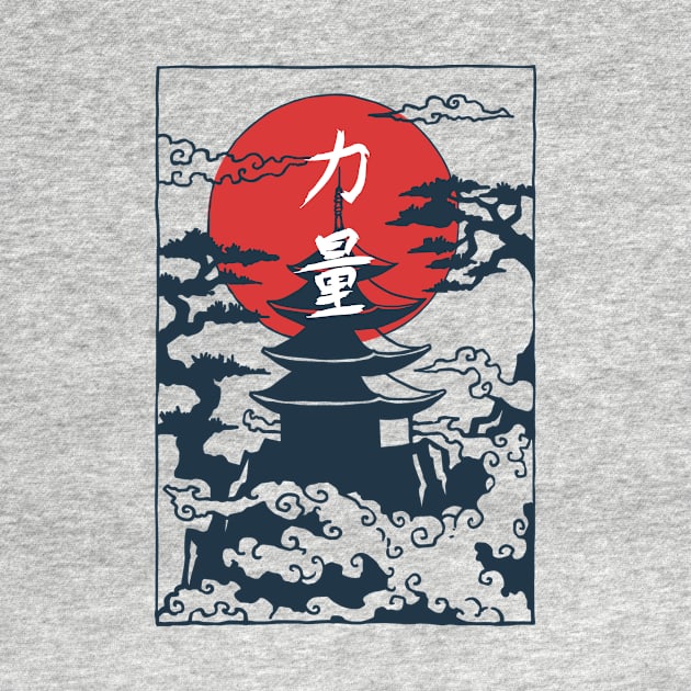 Kyoto Japanese Old Capital Temple Tshirt by evergreen_brand